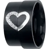 EtNox hard and heavy Ring - Dark Romance - zwart - Maat Standard