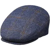 Fiebig Flatcap winter pet wol met patroon blauw maat 55