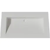 Lambini Designs Flora solid surface wastafel 80cm zonder kraangat wit mat