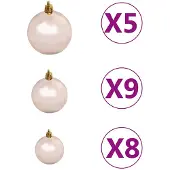 vidaXL Kunstkerstboom Met Led's En Kerstballen 90 Cm Groen
