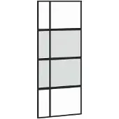 vidaXL Schuifdeur 90x205 cm gehard glas en aluminium zwart