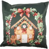 Clayre & Eef Kussenhoes 45x45 cm Groen Polyester Kerst
