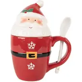 Clayre & Eef Mok Kerstman 300 ml Rood Keramiek