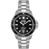 BOSS TROPER SPORT-horloge met zwarte wijzerplaat en stalen polsband