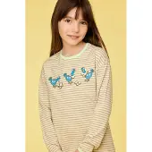 Woody Slaapkleedje groen-beige streep - maat 104/4J