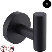 Waal Zelfklevende haken mat zwart (2-stuks)