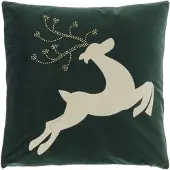 Unique living | kussen reindeer 45x45cm dark green | kussen woonkamer of
