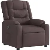 vidaXL Fauteuil verstelbaar stof donkerbruin