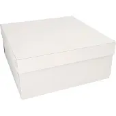 Papstar 10 Kartonnen gebaksdozen met deksel hoekig 30 cm x 30 cm x 13 cm wit