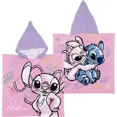 Sans marque Poncho handdoek Stitch Angel voor kinderen - zachte badcape multicolor.