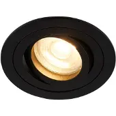 Lighto Inbouwspot zwart rond kantelbaar - Met GU10 fitting - 5 stuks