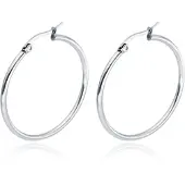 Cilla Jewels Hoop oorringen Dames Edelstaal Zilverkleurig-30mm