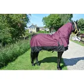 GPD Regendeken luxe vaste hals 300gram zwart/wine red Buitendeken
