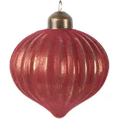 Clayre & Eef Kerstbal Overig Ø 8x9 cm Rood Glas Kerstballen