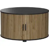 Vicco Selva Salontafel – 80 x 80 cm met schuifdeur Eiken/zwart