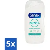 Sanex 5 x Zero % - Douchegel - Hydrateert - Alle Huidtypes - 400 ml - Voordeelverpakking - 5 stuks