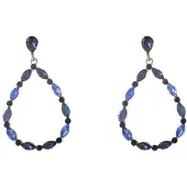 Go Dutch Label Oorknoppen Open Drop Dangle Goud Blauw