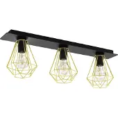 Eglo Plafondlamp Tarbes 2 zwart met goud