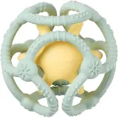 Nattou SILICONE Set Ballen - 9 cm - Pastelgroen/Geel