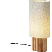 QAZQA Japandi vloerlamp hout met linnen kap 70cm - Lamel