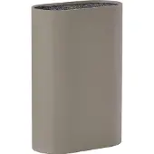 Zone Denmark Singles Messenblok - Mes Houder - Universeel - 17 x 9 x 24 cm - Taupe - kunststof - koken - keuken - keukenmesassecoires - ovaal