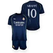 Real Madrid 25/26 Mbappe Away Set Blauw 14 Years Jongens