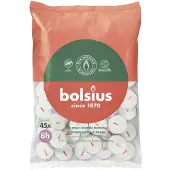 Bolsius Waxinelicht Wit 8 Uur D 3,5 H 1,5 Cm 45 Stuks