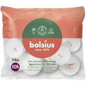 Bolsius Theelichten Wit 10 Branduren 14 Stuks