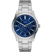 Fossil Analoog horloge 'PEARSON' donkerblauw / zilver / wit