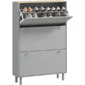 HOMCOM Klapbare schoenenkast 80x23,5x121cm Spaanplaat Grijs