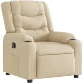 vidaXL Fauteuil verstelbaar stof crèmekleurig