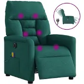 vidaXL Massagestoel elektrisch verstelbaar stof donkergroen