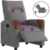 vidaXL Massagestoel elektrisch verstelbaar stof donkergrijs