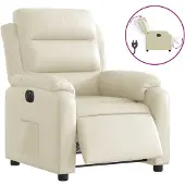 vidaXL Fauteuil elektrisch verstelbaar kunstleer crèmekleurig