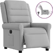 vidaXL Fauteuil elektrisch verstelbaar stof wolk grijs