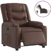 vidaXL Fauteuil verstelbaar elektrisch kunstleer bruin