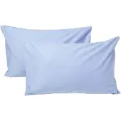 Homescapes Kinder Kussensloop 40x60 cm – Set van 2 – Uni Blauw – Egyptisch Katoen – OEKO-TEX