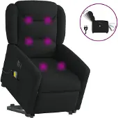 vidaXL Sta-op-massagestoel elektrisch verstelbaar stof zwart