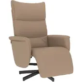 vidaXL Fauteuil verstelbaar met voetensteun kunstleer cappuccinokleur