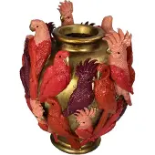 HD Collection Vase Birds Polyresin Multi 24.5x24.5x30cm