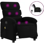 vidaXL Massagestoel elektrisch verstelbaar stof zwart