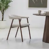 Giga Meubel Eetkamerstoel Mila Beige/Walnoot