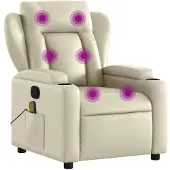 vidaXL Massagestoel van kunstleer in crèmekleur