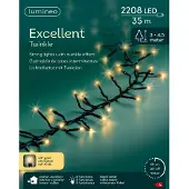 Lumineo Lichtslingers EXCELLENT TWINKLE, 2208 LED's, 35 meter, zacht goud, zwart