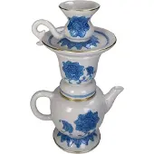 HD Collection Vase Cup Saucer Polyresin Blue 23x16x36.5cm