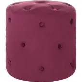 Beliani COROLLA - Poef - Koraalrood - 40 cm - Fluweel