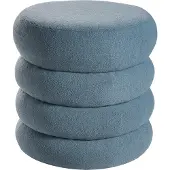 Beliani SUMPTER - Poef - Blauw - Bouclé