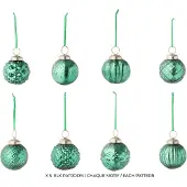 J-Line kerstbal 8 Patronen - glas - groen - doos van 40