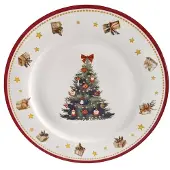 Duo Kerstboom Grote Porseleinen Dinerbord - Feestelijke Collectie