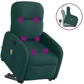 vidaXL Sta-op-massagestoel verstelbaar stof donkergroen